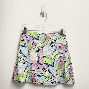 IBKUL Floral Tropical Print Skort Mini Golf Skirt Women’s Size XS Summer Bright